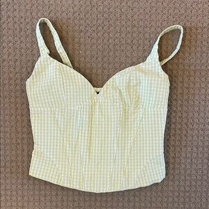 Gingham Corset Checkered Green Top